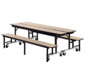 KI Uniframe Convertible Bench Cafeteria Table 8 foot long UCB8