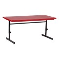 Adjustable-Height Colorful Molded Plastic Top Computer Table (24" W x 48" L)