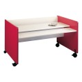 Tot Mate 1325R Double Mobile Computer Desk Pearl Laminate