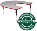 Correll A6066-HOR Activity Table with Color Edge Band Horseshoe 60 x 66