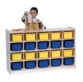 20 Tray Mobile Cubicle Steffy Wood SWP1012 (Shown with optional multi-color tote tray cubbies).